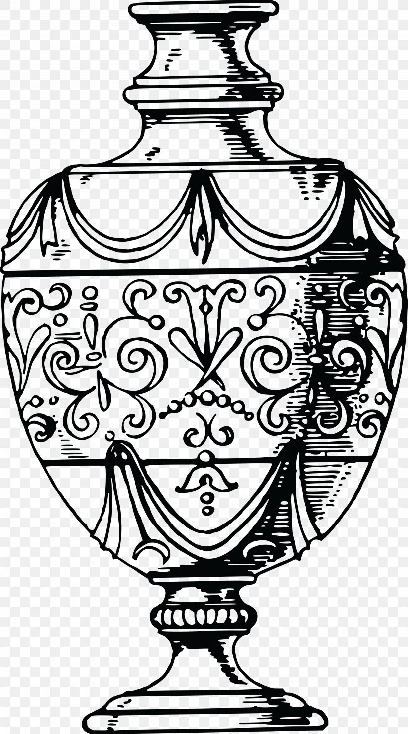 Line Art Urn Clip Art, PNG, 4000x7197px, Line Art, Art, Artwork, Black And White, Candle Holder Download Free