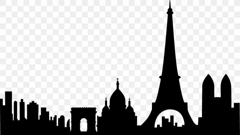 Paris Silhouette Skyline Photography Drawing, PNG, 921x519px, Paris, Art, Black And White, City, Drawing Download Free