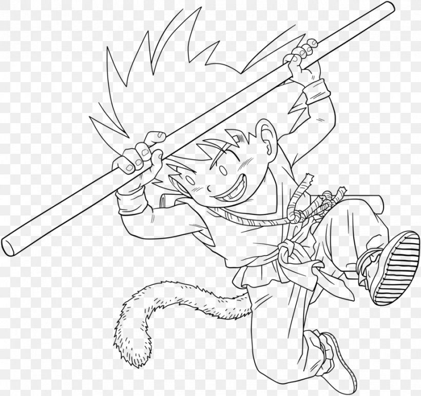 Kid Goku Black And White Drawing