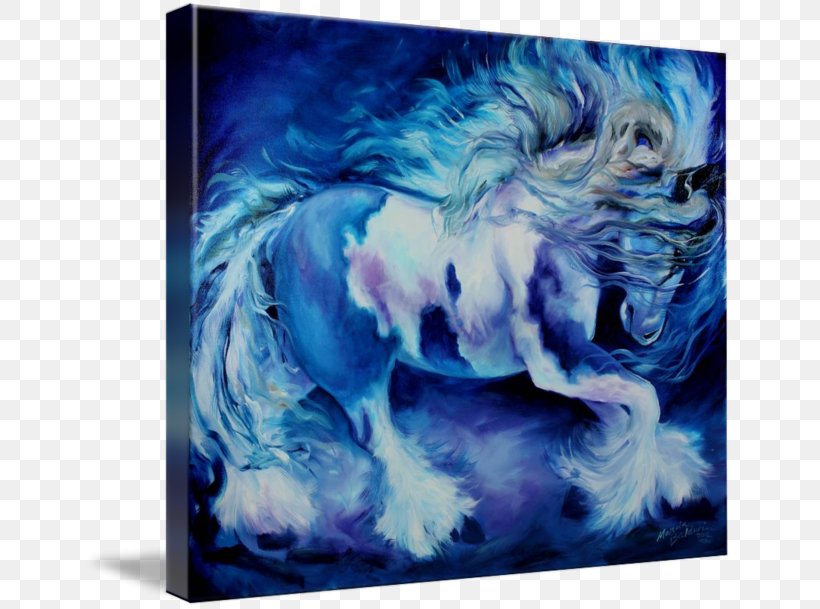 Gypsy Horse American Paint Horse Paso Fino Art Oil Painting Reproduction, PNG, 650x609px, Gypsy Horse, Abstract Art, American Paint Horse, Art, Blue Download Free