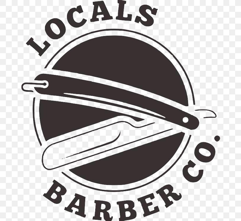 Locals Barber Co. Logo Belligerent Beard, LLC Hairstyle, PNG, 750x749px, Barber, Area, Black And White, Brand, Decal Download Free