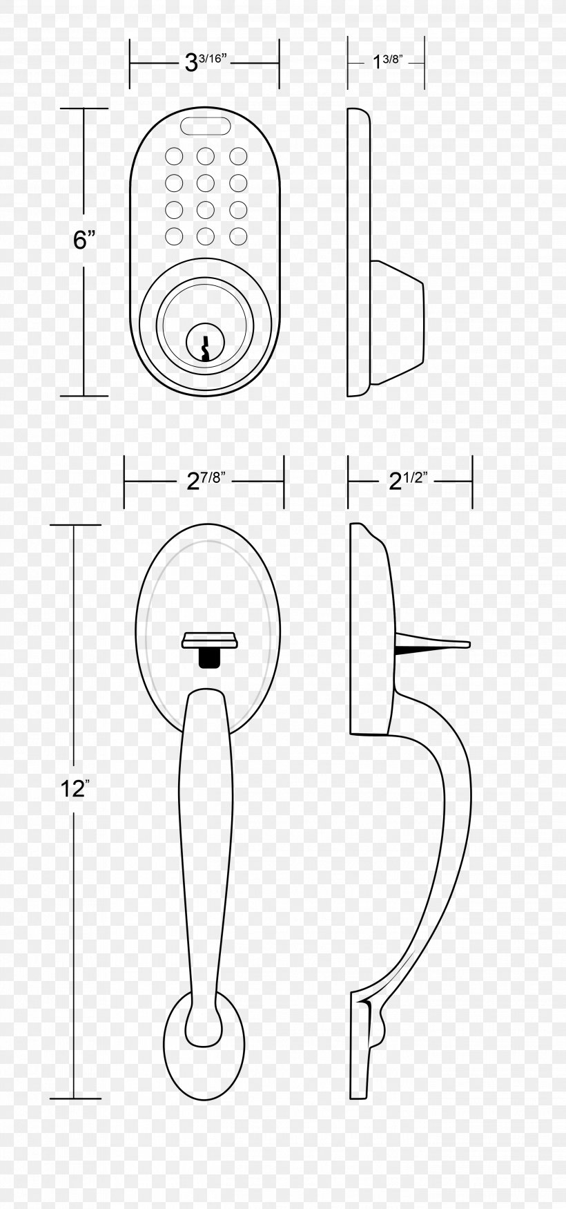 /m/02csf Door Handle Drawing Plumbing Fixtures White, PNG, 2698x5761px, Door Handle, Area, Art, Artwork, Black And White Download Free