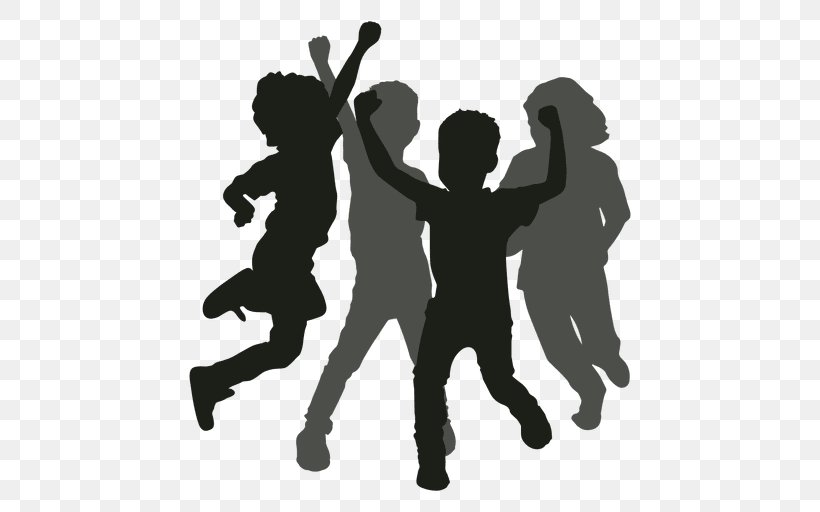 Silhouette Dance Clip Art, PNG, 512x512px, Silhouette, Black And White, Child, Dance, Human Download Free