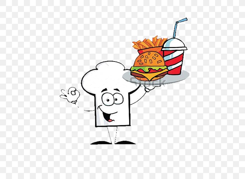 Soft Drink Fast Food Junk Food Hamburger Cheeseburger, PNG, 600x600px, Soft Drink, Black And White, Cartoon, Cheeseburger, Chef Download Free