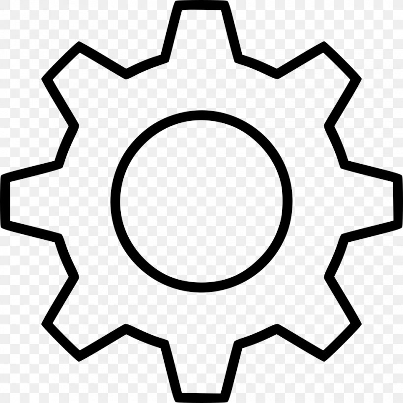 Gear, PNG, 980x980px, Gear, Area, Black, Black And White, Drawing Download Free