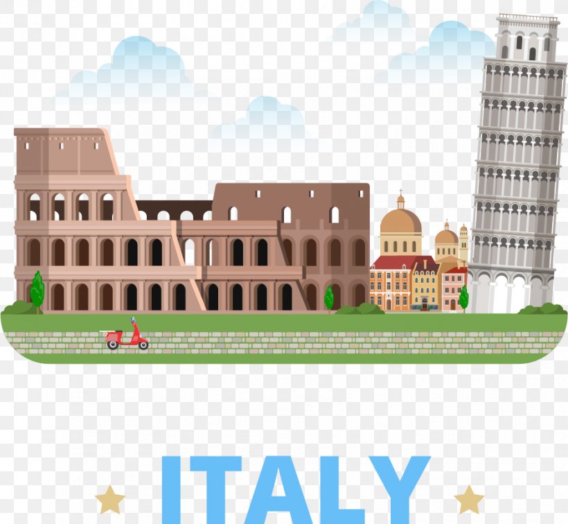 Leaning Tower Of Pisa Colosseum Cartoon Illustration, PNG, 932x860px, Leaning Tower Of Pisa, Architecture, Cartoon, Colosseum, Elevation Download Free
