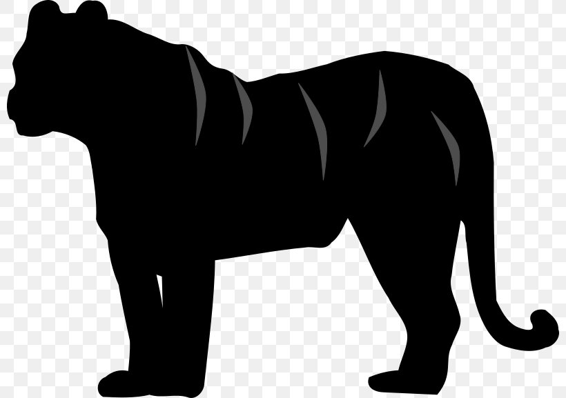 Tiger Silhouette Clip Art, PNG, 800x577px, Tiger, Big Cats, Black, Black And White, Black Panther Download Free