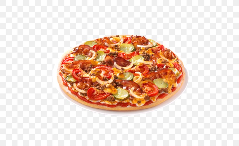 California-style Pizza Sicilian Pizza Prosciutto Hamburger, PNG, 500x500px, Californiastyle Pizza, American Food, California Style Pizza, Call A Pizza, Call A Pizza Franchise Download Free