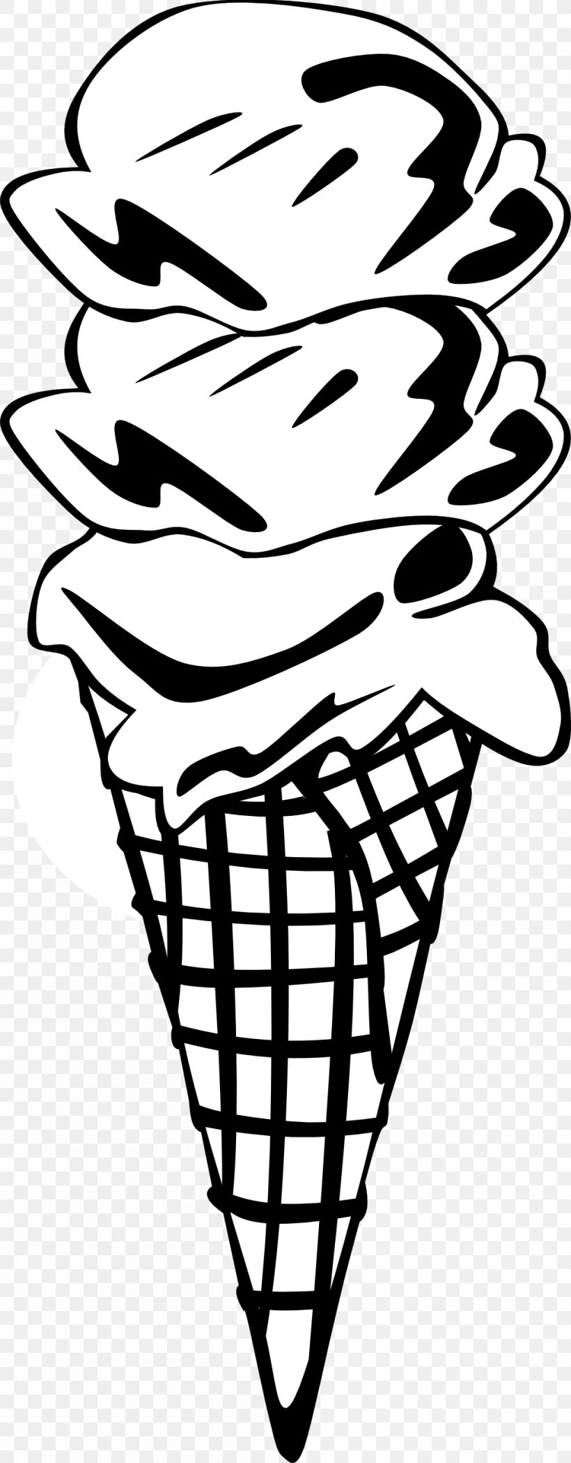 Ice Cream Cones Snow Cone Chocolate Ice Cream, PNG, 999x2557px, Ice Cream, Artwork, Black And White, Chocolate Ice Cream, Cream Download Free