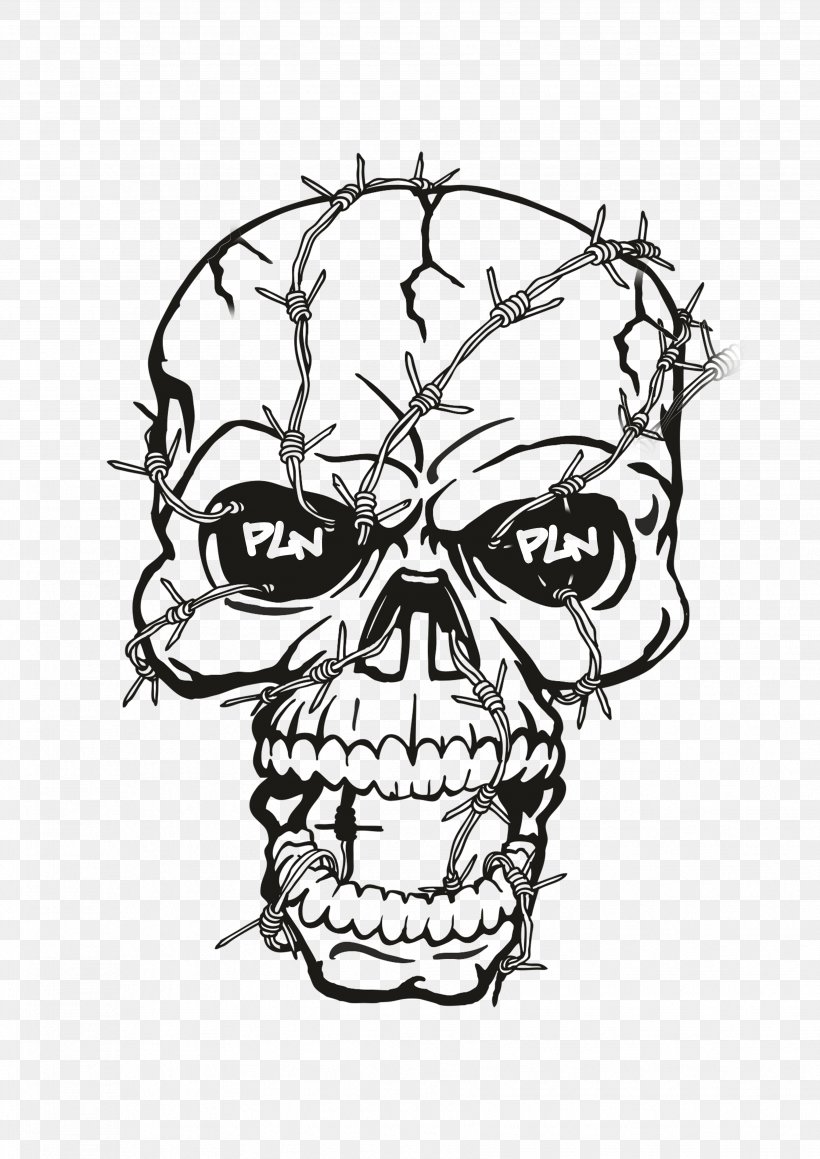 Skull Art Skull Art Black And White Cartoon, PNG, 3508x4961px, Skull, Aerography, Art, Black And White, Blackandwhite Download Free