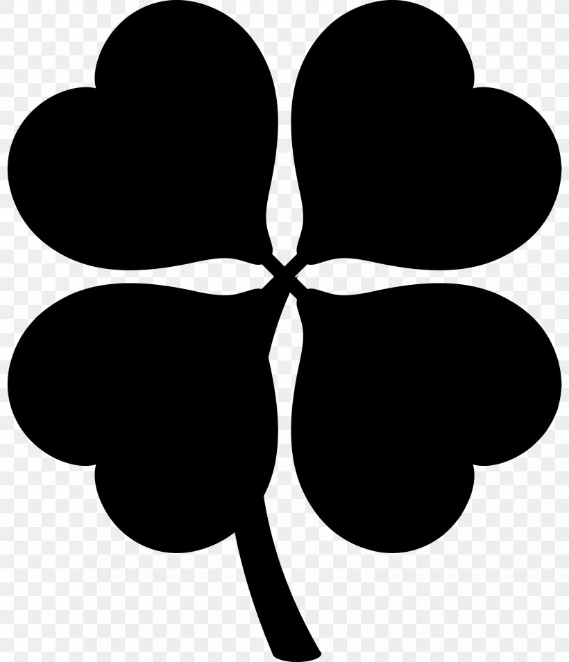 Four-leaf Clover Vector Graphics Royalty-free Clip Art Design, PNG, 3300x3844px, Fourleaf Clover, Blackandwhite, Clover, Drawing, Heart Download Free