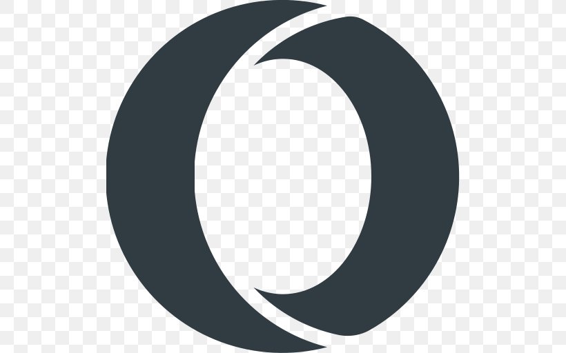 Opera Web Browser, PNG, 512x512px, Opera, Black And White, Brand, Computer Software, Crescent Download Free