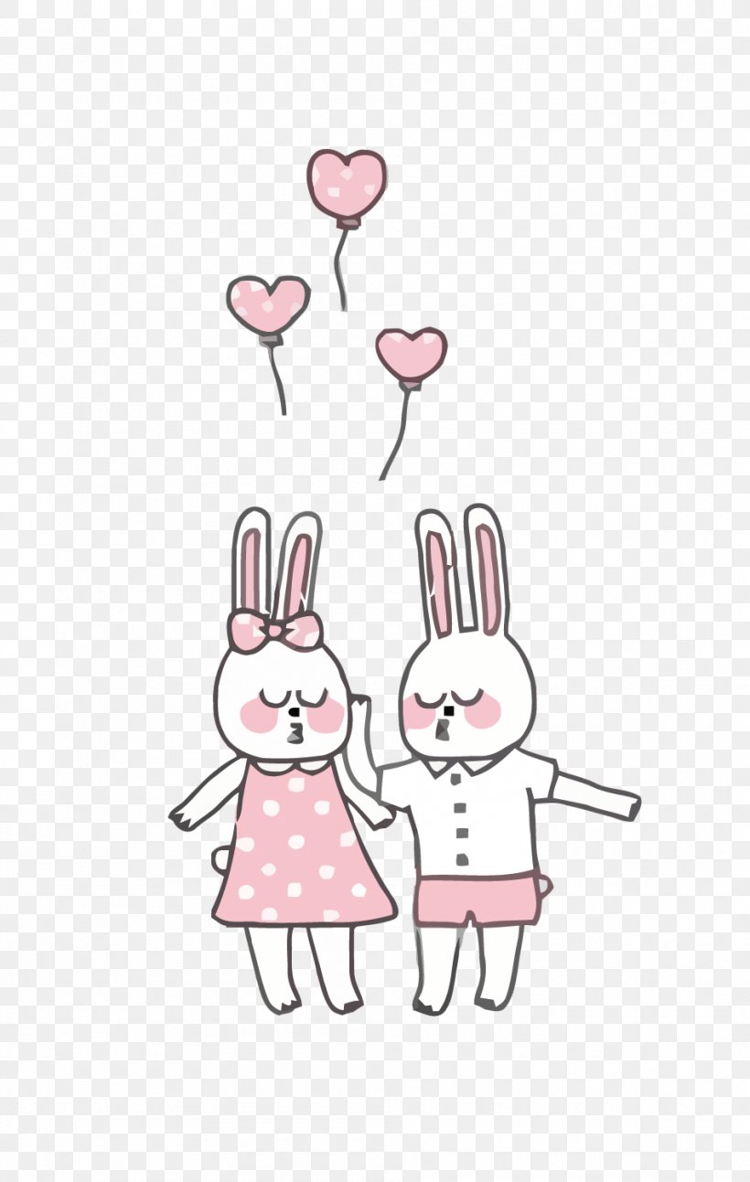 Rabbit Computer File, PNG, 951x1500px, Watercolor, Cartoon, Flower, Frame, Heart Download Free