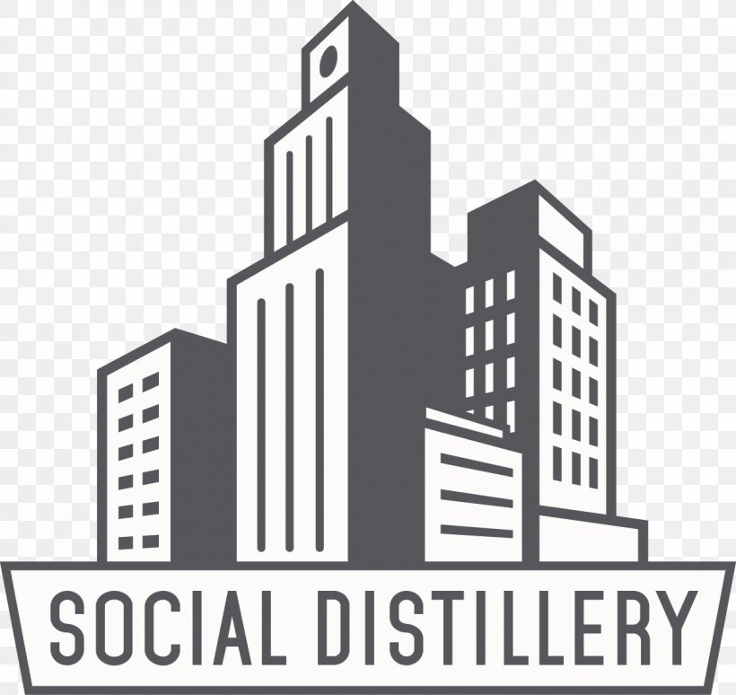Social Distillery Social Media Marketing Logo, PNG, 1200x1134px, Social Media, Black And White, Brand, Brand Awareness, Building Download Free