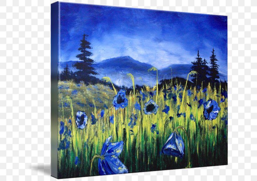 Painting Acrylic Paint Majorelle Blue Majorelle Garden Meadow, PNG, 650x578px, Painting, Acrylic Paint, Acrylic Resin, Art, Artwork Download Free