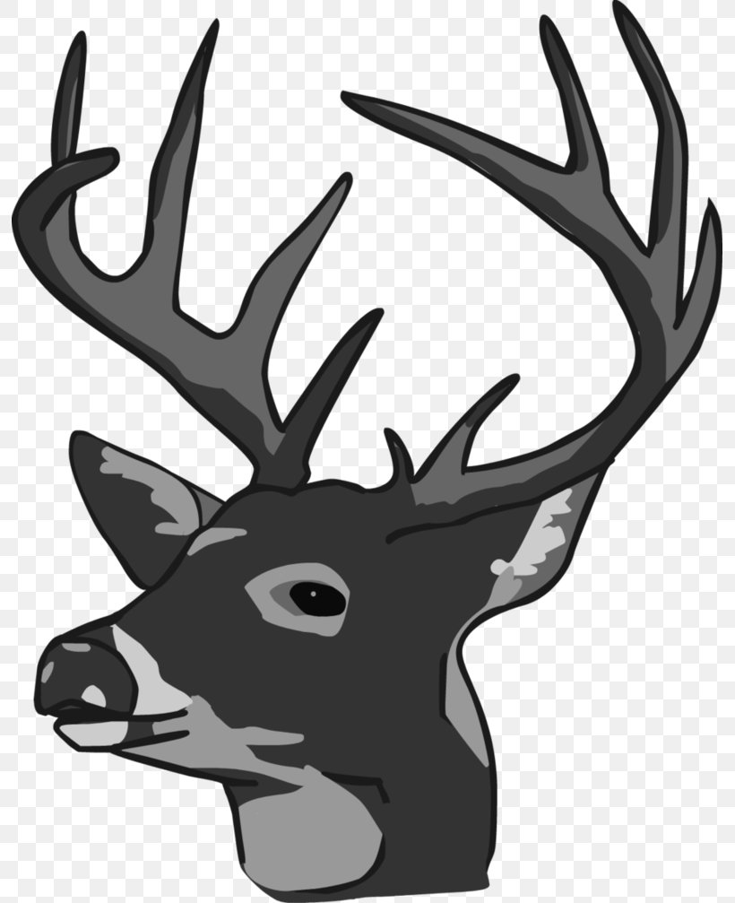 White-tailed Deer Reindeer Elk Clip Art, PNG, 793x1007px, Deer, Antler, Black And White, Cdr, Drawing Download Free