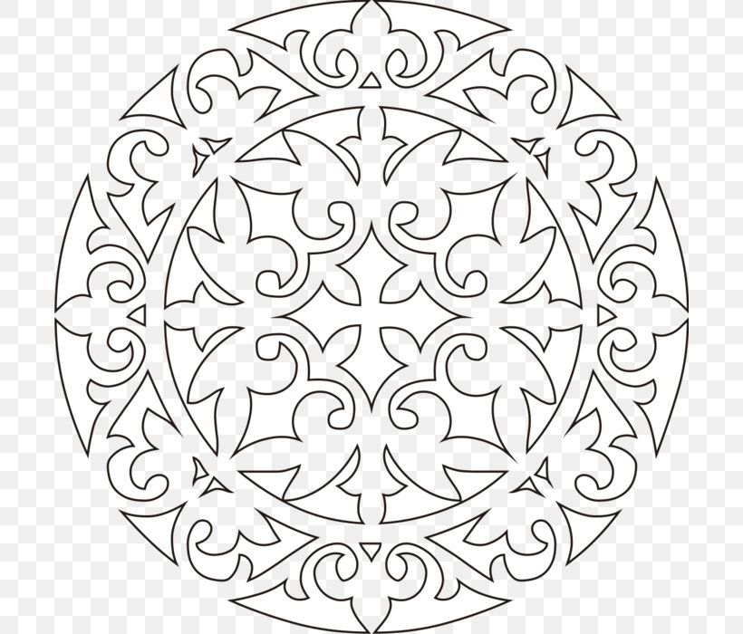 Ornament Stencil Tatars Art Mandala, PNG, 700x700px, Ornament, Area, Art, Black And White, Disk Download Free