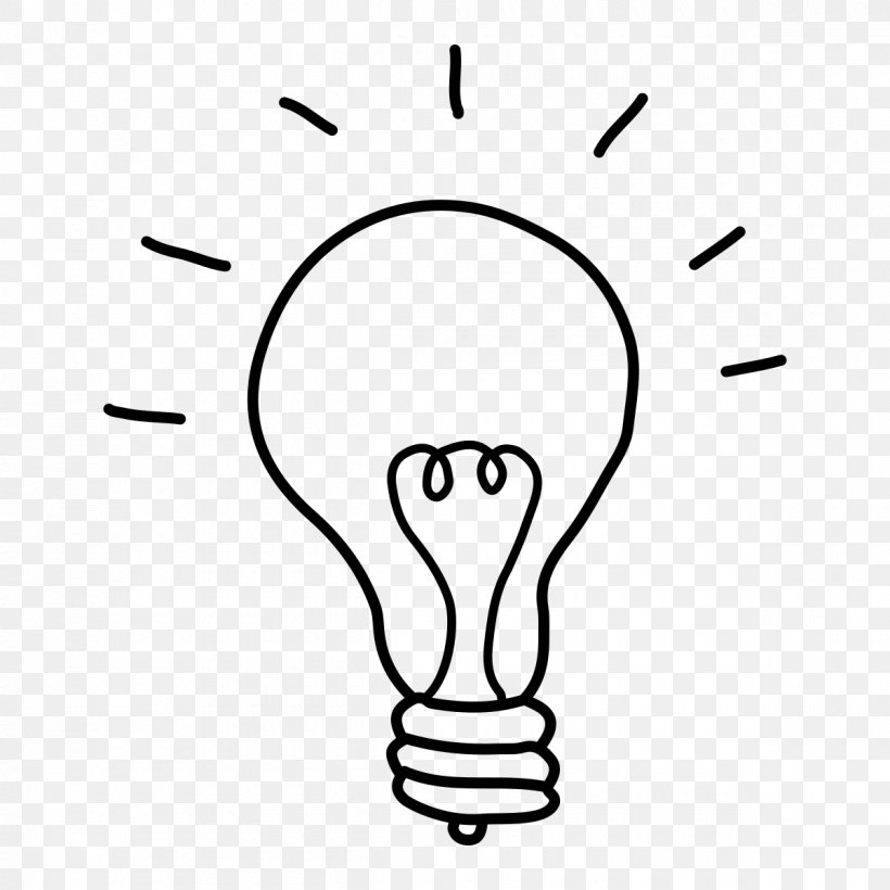 Light Bulb Cartoon, PNG, 1200x1200px, Drawing, Blackandwhite, Coloring Book, Finger, Hand Download Free