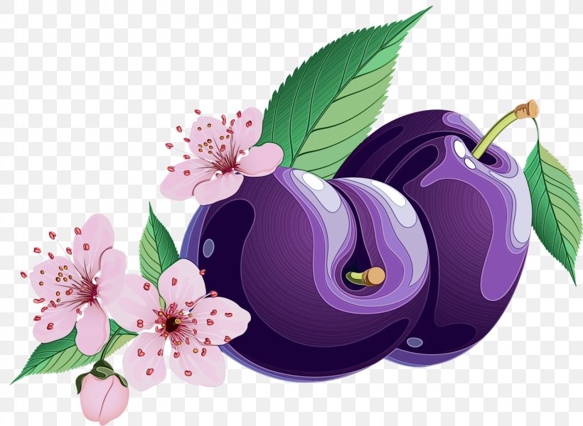 Purple Watercolor Flower, PNG, 2560x1875px, Watercolor, Floral Design, Flower, Fruit, Lilac Download Free