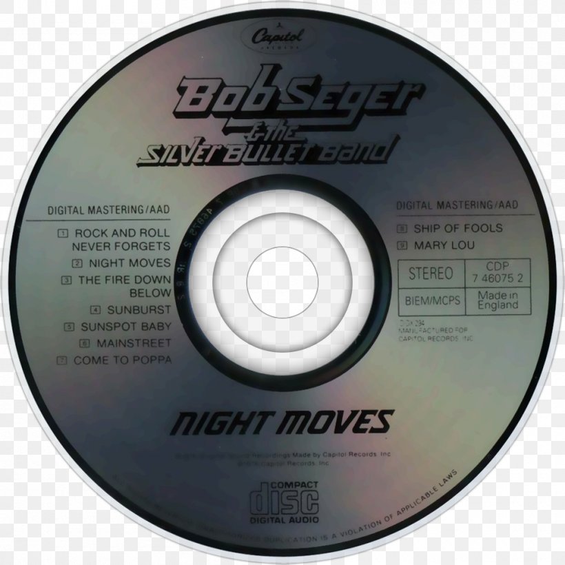 Compact Disc Night Moves Greatest Hits Stranger In Town Song, PNG, 1000x1000px, Compact Disc, Against The Wind, Album, Album Cover, Bob Seger Download Free