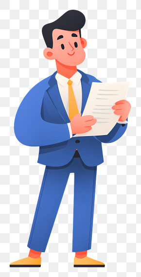 Confident Executive Holding Paper PNG