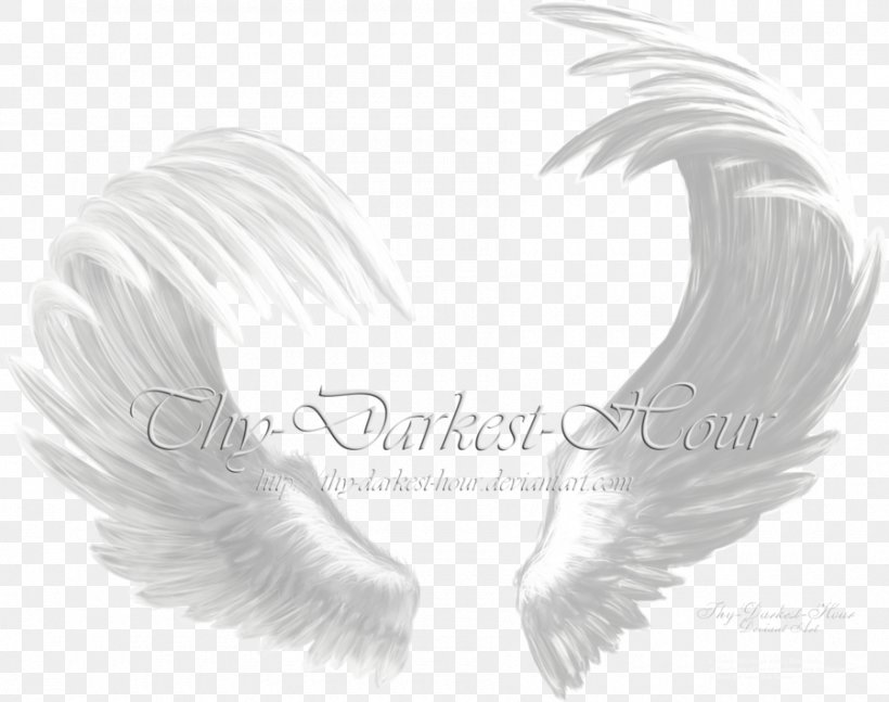 Wing Angel Clip Art, PNG, 900x711px, Wing, Angel, Beak, Black And White, Deviantart Download Free