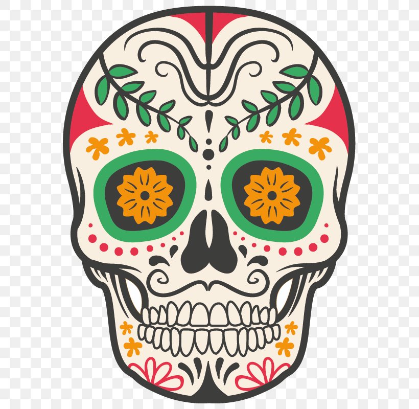 Calavera Mexico Day Of The Dead Mexican Cuisine, PNG, 800x800px, Calavera, Bone, Culture, Day Of The Dead, Decal Download Free
