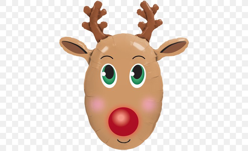 Rudolph Reindeer Santa Claus Balloon Christmas, PNG, 500x500px, Rudolph, Antler, Balloon, Bopet, Christmas Download Free
