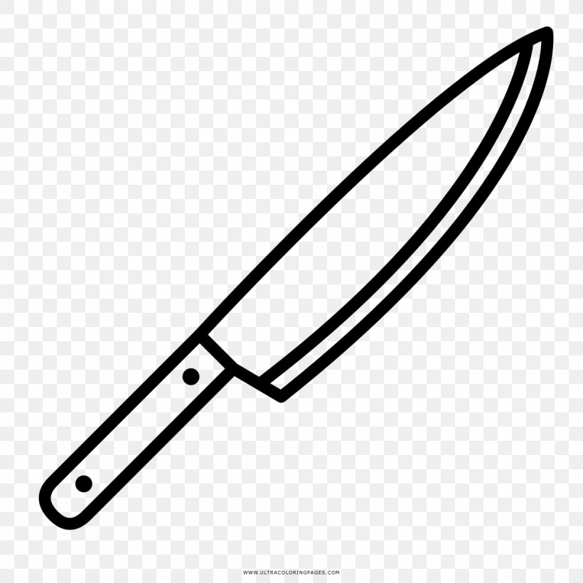 Knife Drawing Coloring Book Line Art Black And White, PNG, 1000x1000px, Knife, Area, Black And White, Cold Weapon, Color Download Free