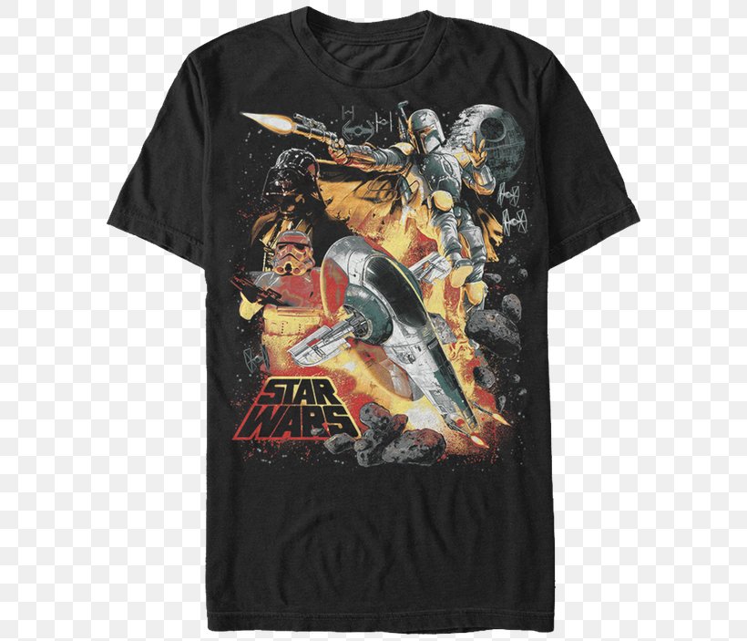 T-shirt Han Solo Boba Fett Anakin Skywalker Stormtrooper, PNG, 600x703px, Tshirt, Active Shirt, Anakin Skywalker, Black, Boba Fett Download Free
