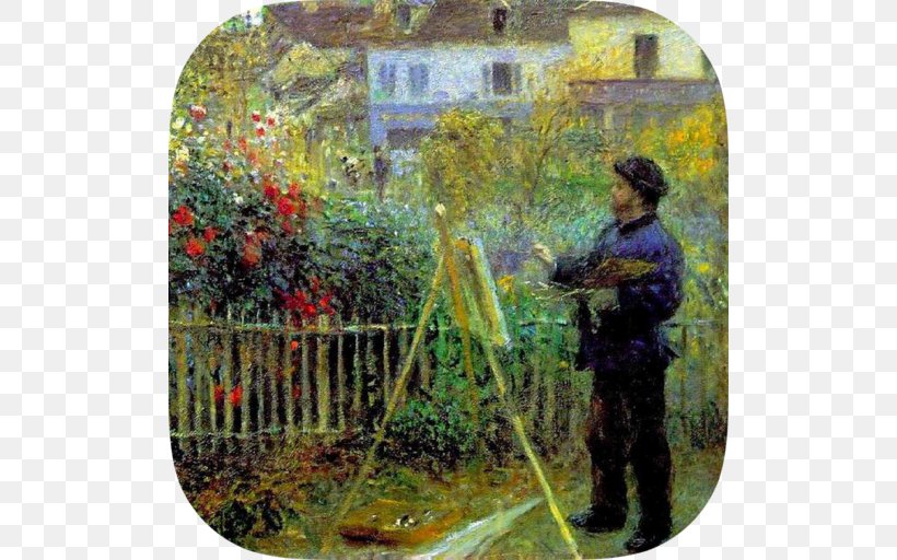 Monet Painting In His Garden At Argenteuil The Artist's Garden In Argenteuil (A Corner Of The Garden With Dahlias) Monet's Garden The Garden At Pontoise, PNG, 512x512px, Painting, Art, Artist, Artwork, Camille Pissarro Download Free