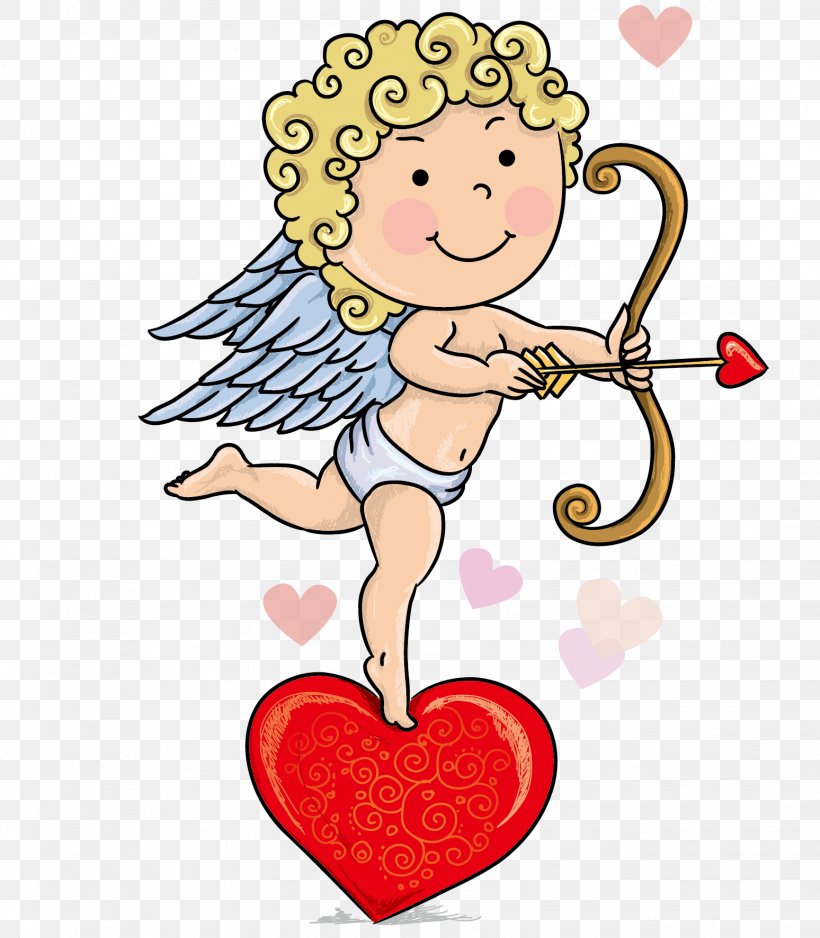 Cartoon Cupid Child Illustration, PNG, 1548x1772px, Watercolor, Cartoon, Flower, Frame, Heart Download Free