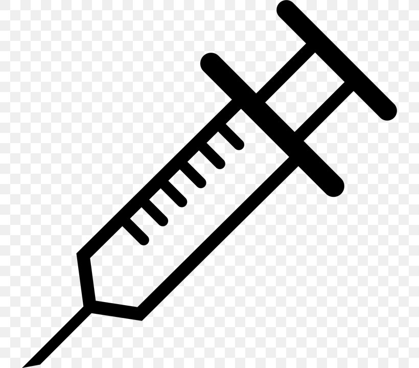 Syringe Hypodermic Needle Injection Clip Art, PNG, 734x720px, Syringe, Black And White, Brand, Hypodermic Needle, Immunization Download Free