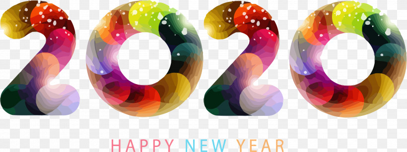 Happy New Year 2020 New Years 2020 2020, PNG, 3000x1126px, 2020, Happy New Year 2020, Circle, Colorfulness, Glass Download Free