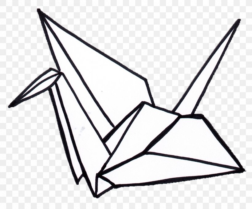 Thousand Origami Cranes Paper Drawing Orizuru, PNG, 1309x1087px, Crane, Area, Art, Art Paper, Black And White Download Free