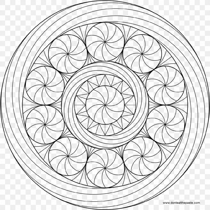 Mandala Coloring Book Buddhism Buddhist Meditation, PNG, 1552x1552px, Mandala, Adult, Area, Bicycle Wheel, Black And White Download Free