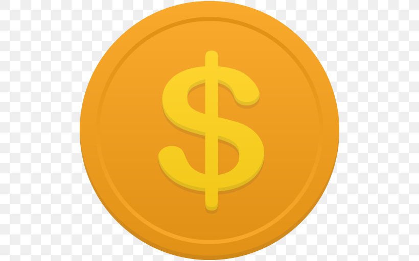 Symbol Trademark Yellow Orange Circle, PNG, 512x512px, United States Dollar, Coin, Dollar, Dollar Coin, Dollar Sign Download Free