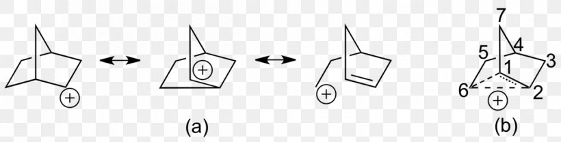 2-Norbornyl Cation Norbornane Carbonium Ion Carbocation Three-center Two-electron Bond, PNG, 1200x305px, Norbornane, Atom, Black And White, Carbocation, Carbon Download Free