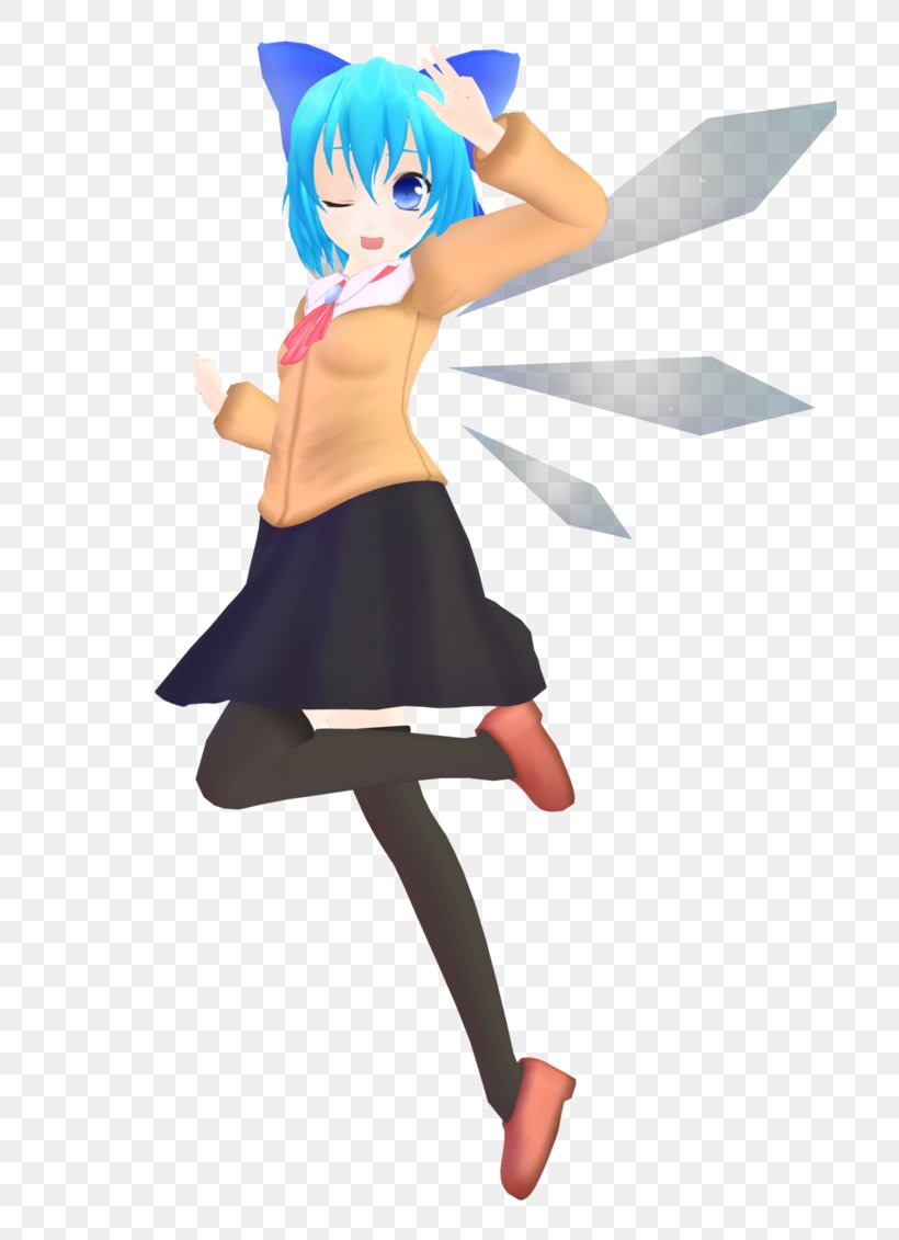 Cirno School Uniform Costume Touhou Project, PNG, 707x1131px, Watercolor, Cartoon, Flower, Frame, Heart Download Free