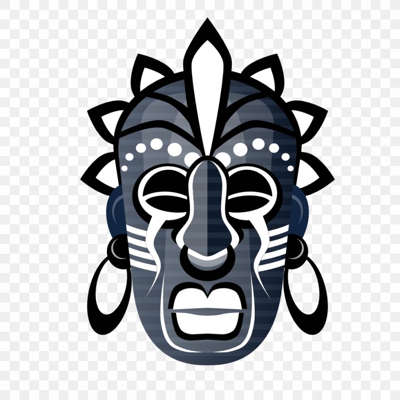 Traditional African Masks Tribe Clip Art, PNG, 999x999px, Africa, African Art, Black And White, Fictional Character, Headgear Download Free