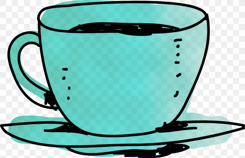 Coffee Cup, PNG, 3000x1934px, Watercolor, Coffee, Coffee Cup, Cup, Dinnerware Set Download Free