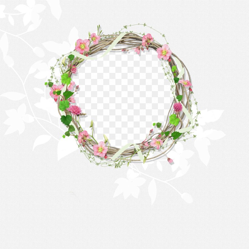 Creative Flower Picture Flower Border Ps Material, PNG, 1000x1000px, Flower, Pattern, Watercolor Painting, Wreath Download Free