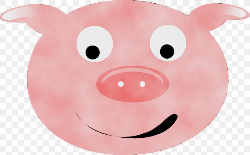 Pink Face Cartoon Suidae Snout, PNG, 2400x1493px, Watercolor, Cartoon, Domestic Pig, Face, Head Download Free