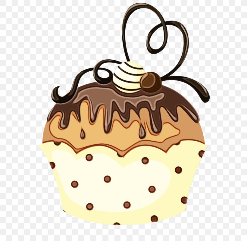 Baking Cup Cupcake Cake Dessert Muffin, PNG, 620x800px, Watercolor, Baking Cup, Brown, Buttercream, Cake Download Free