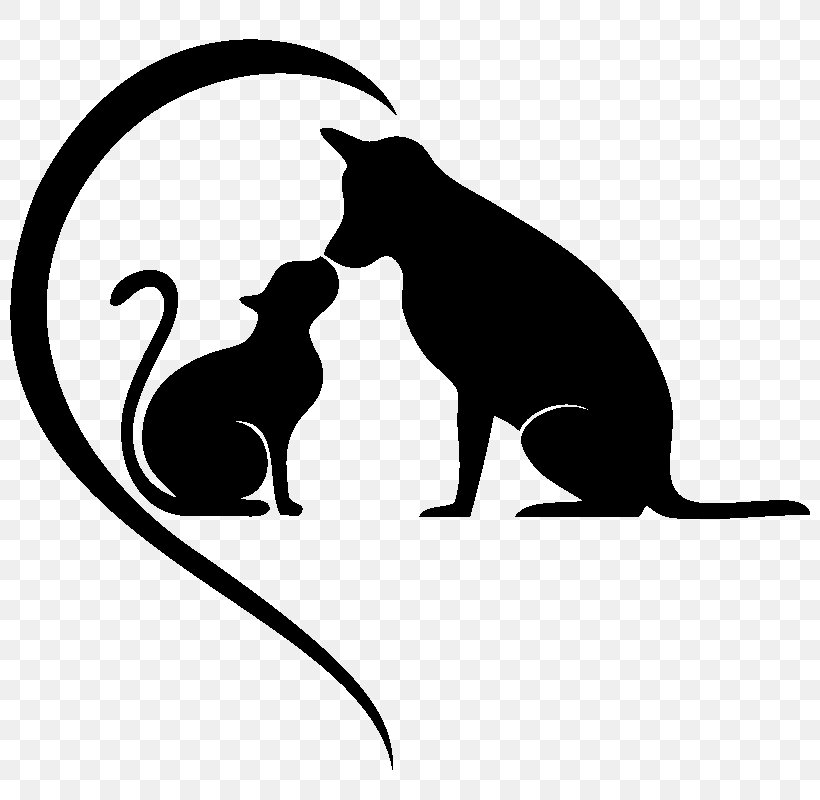 Dog–cat Relationship Dog–cat Relationship Pet Clip Art, PNG, 800x800px, Cat, Artwork, Black And White, Black Cat, Carnivoran Download Free