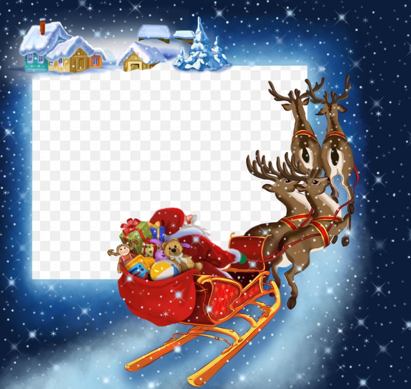 Santa Claus, PNG, 1000x946px, Reindeer, Animated Cartoon, Animation, Christmas Eve, Deer Download Free