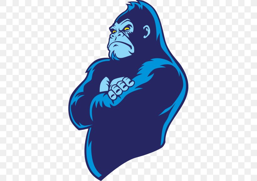 Western Gorilla Drawing Logo, PNG, 580x580px, Western Gorilla, Drawing, Electric Blue, Fictional Character, Gorilla Download Free