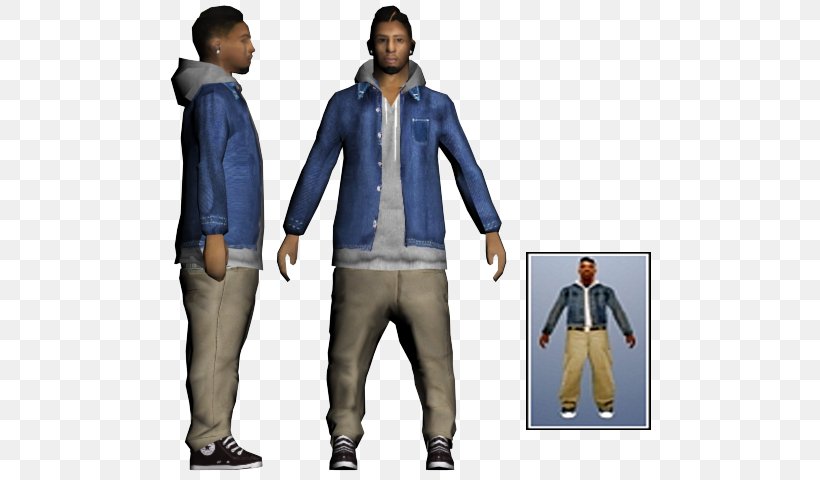 Grand Theft Auto: San Andreas San Andreas Multiplayer Jeans Jacket Outerwear, PNG, 640x480px, Grand Theft Auto San Andreas, Action Figure, Action Toy Figures, Costume, Grand Theft Auto Download Free