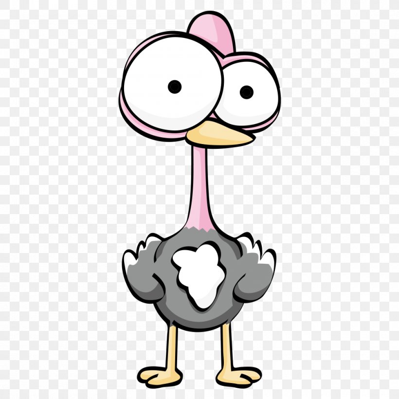 Common Ostrich Cartoon Drawing, PNG, 1000x1000px, Common Ostrich