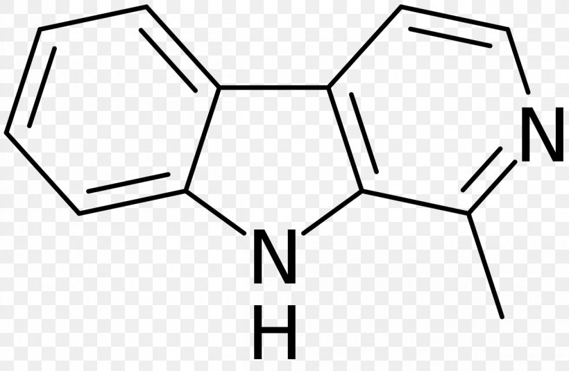 Harmane Beta-Carboline Double Bond Molecule Chemical Bond, PNG, 1200x784px, Harmane, Area, Atom, Betacarboline, Black Download Free